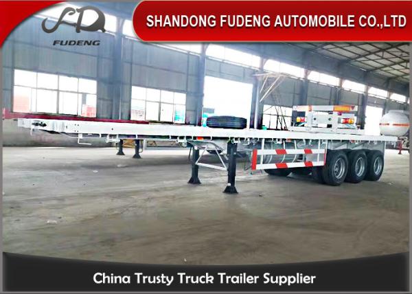 40ft / 20ft  Double Tire 50 Ton Flatbed Cargo Trailer Leaf Spring Suspension