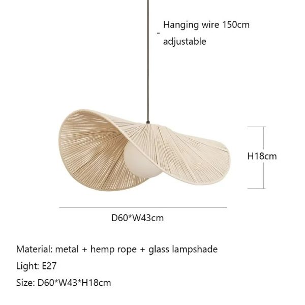 Art Hanging Wicker Lamp Bedroom Parlor Hotel Nordic Rattan Wabi Sabi Pendant Light(WH-WP-101)