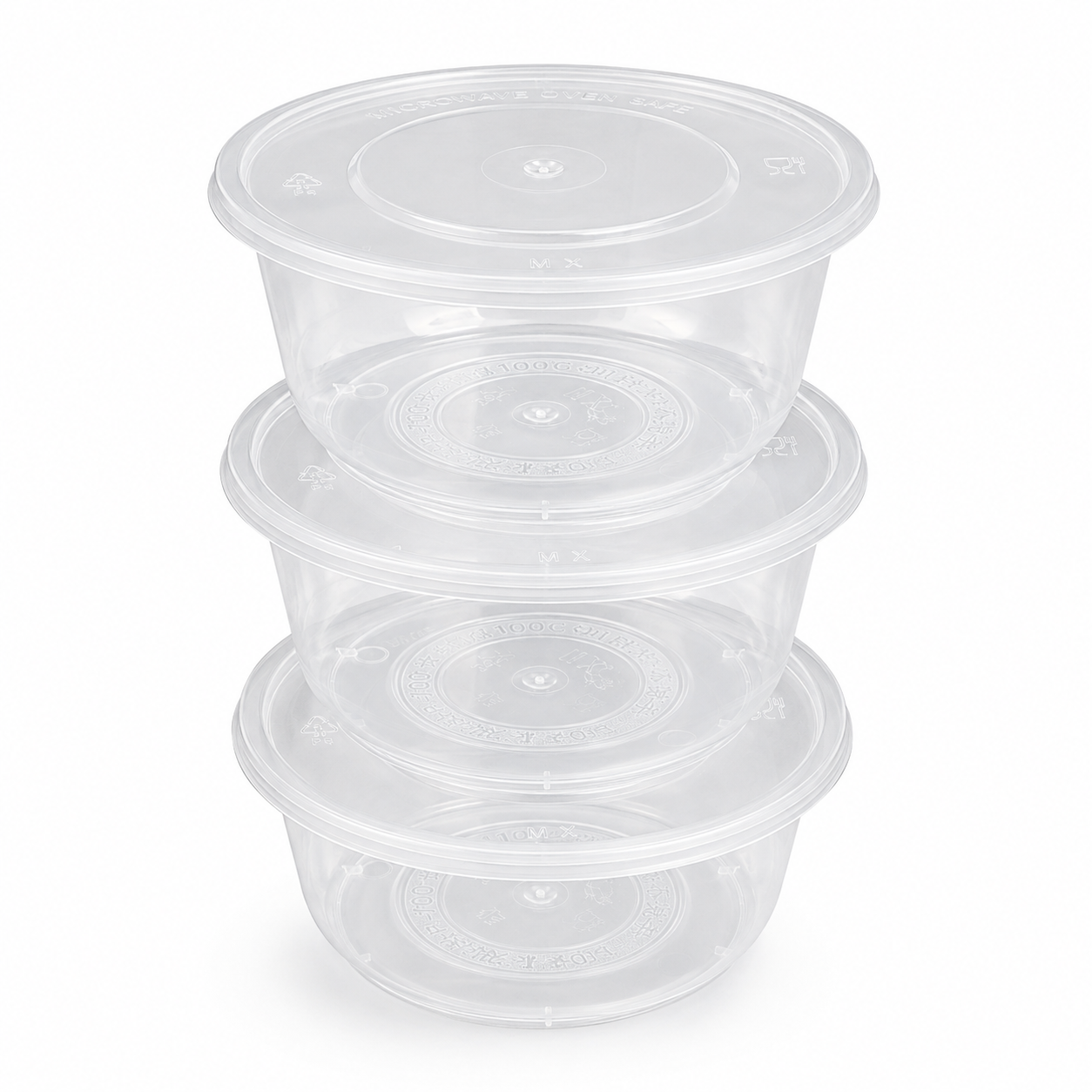 700ml Wide Round PP Disposable Soup Bowls Secure Lids for Food Delivery