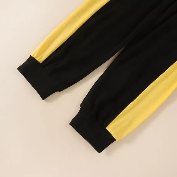 Winter Children Black Long Sleeve Sweatshirt With Collar Letter Print