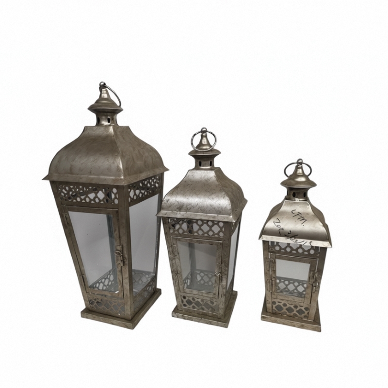 Black Metal Lantern Incorporating Top Vent for Heat Release Enhances Safety and Aesthetic Appeal in Outdoor Environments