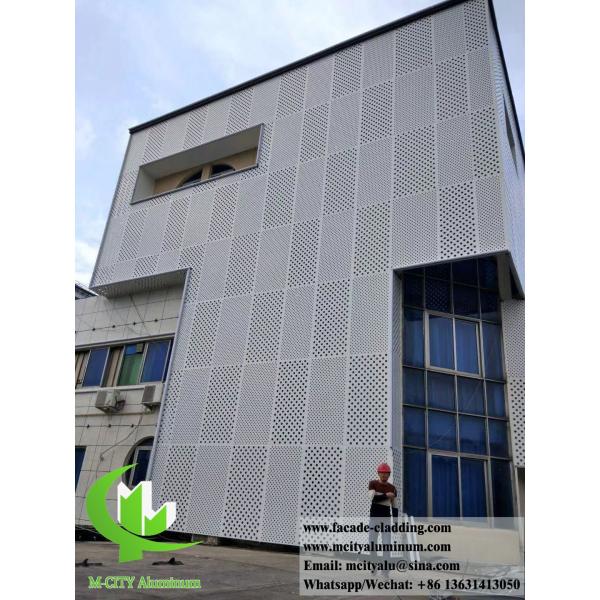 Powder Coated Perforated Aluminum Panel with Custom RAL Colors and Laser Cutting Technology for Facade Cladding
