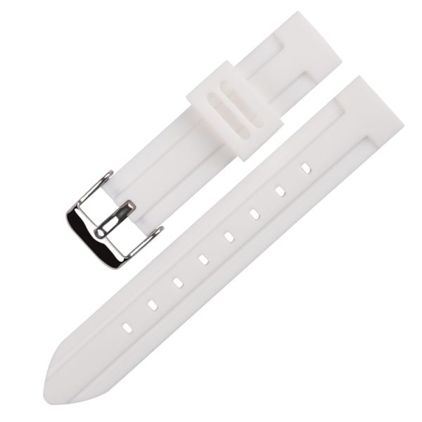 20mm Silicone Rubber Strap With Stainless Steel Buckle | Logo Customization Available - OEM/ODM Wholesale Supported