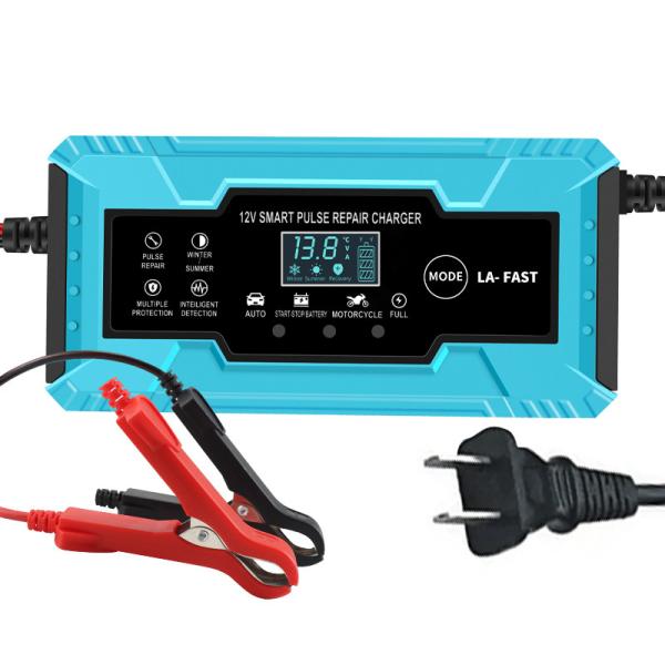 FCP 12V 4AH-100AH Battery Pulse Repair Maintainer Trickle Charger for Gel AGL Battery Motorcycle/Scooter FCP Function