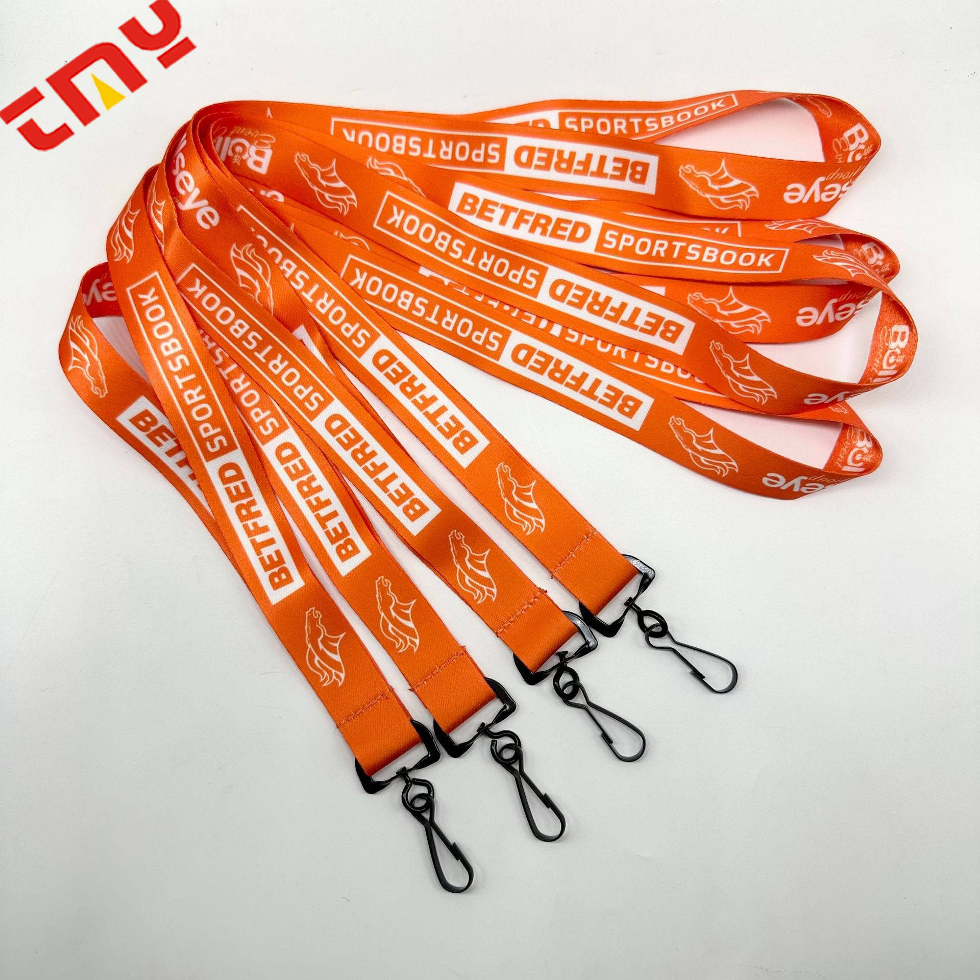 Custom Logo ID Card Holder Lanyards Personalized Polyester Neck Strap Lanyards With Hook
