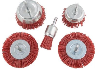 Red Bristle Nylon Filament Abrasive Wire Brush Kit for Drill