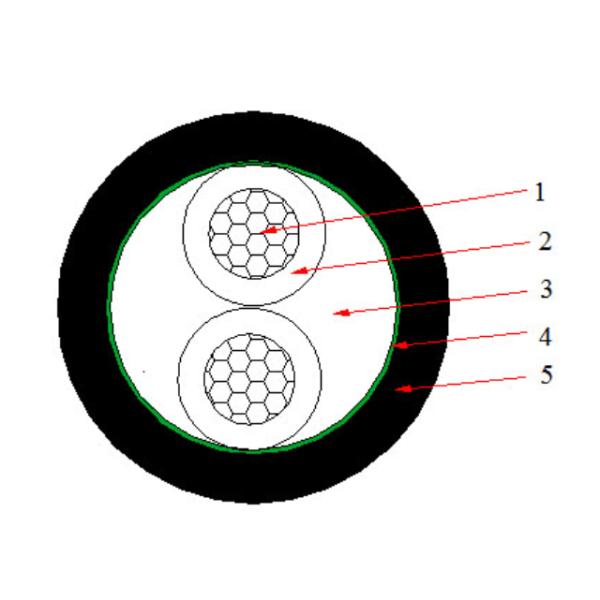 XLPE Insulated 1.5mm2 2 Cores Copper Cable 2x1.5mm2  IEC60502 CU/XLPE/PVC