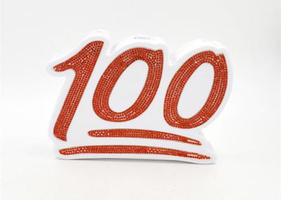 Creative 100 Shaped Red Acrylic Evening Clutch Bags For Women Daily Use