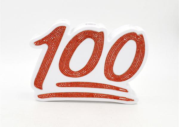 Creative 100 Shaped Red Acrylic Evening Clutch Bags For Women Daily Use
