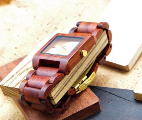 Quartz Bamboo Wooden Wrist Watch Unisex Heart Rate Monitor Watch