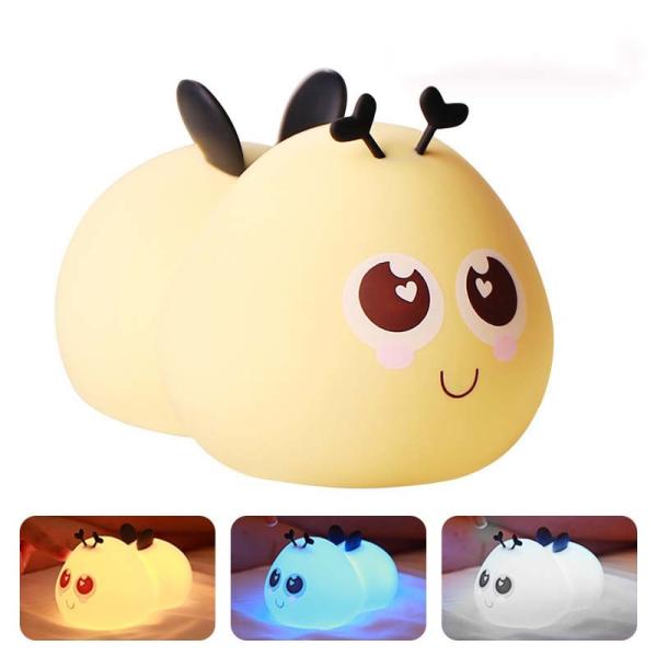 Пчелиный силикон светодиодный ночной фонарь детский детский спальный лампа с таймером для малышей малыши девочки мальчики дети Рождественский подарок для детей