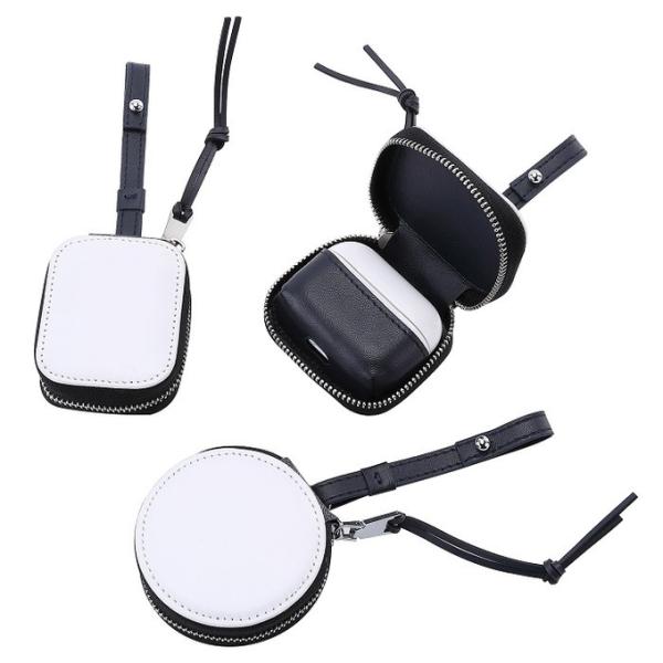 Leather Sublimation Airpods Bag Custom Headphone Bag For Sublimation Photos Printing