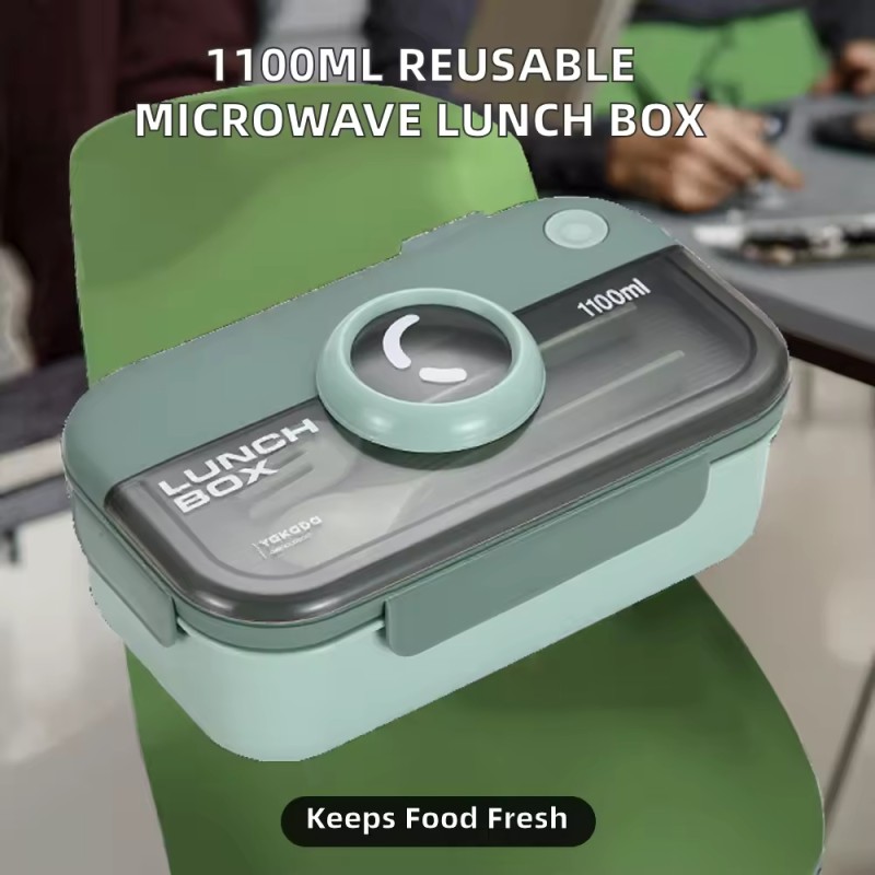 Good Selling Compartments Freshness Preservation Single 1100ml Food Container Reusable All Microwave Bento Lunch Box