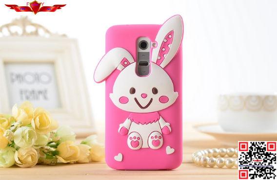 New Arrival Brand New 100% Qualify Cartoon Silicone Cover Case For LG G2 Multi Color