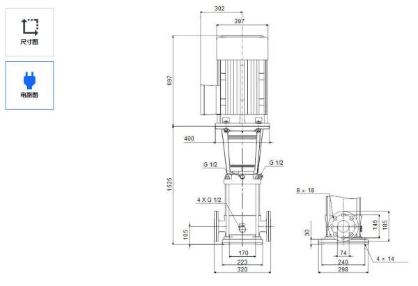 Grundfos Cr 32-14-2 Vertical Multistage Centrifugal Pump for Commercial Water Pressure Boosting