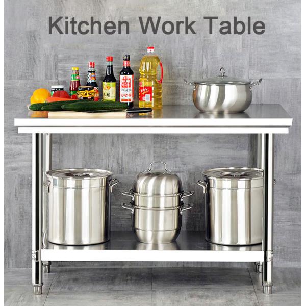 Hotel Buffet Food Equipment Stainless Steel Kitchen Work Table 1.2/1.5/1.8/2.0M Length