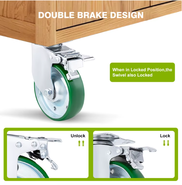Industrial Steel Rim Cast PU Caster Wheels Heavy Duty Polyurethane Casters Shock Absorbing