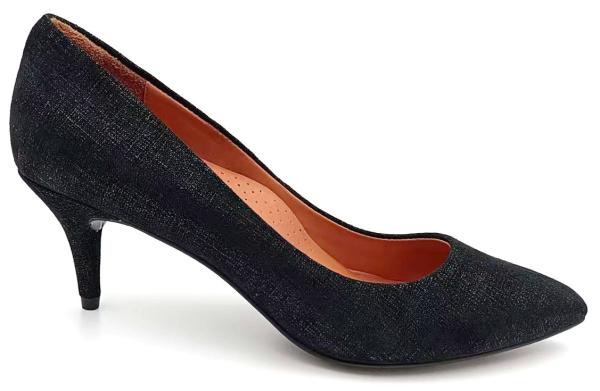 customized Black Women Heels , Slingback Pump Heels With Leather Material
