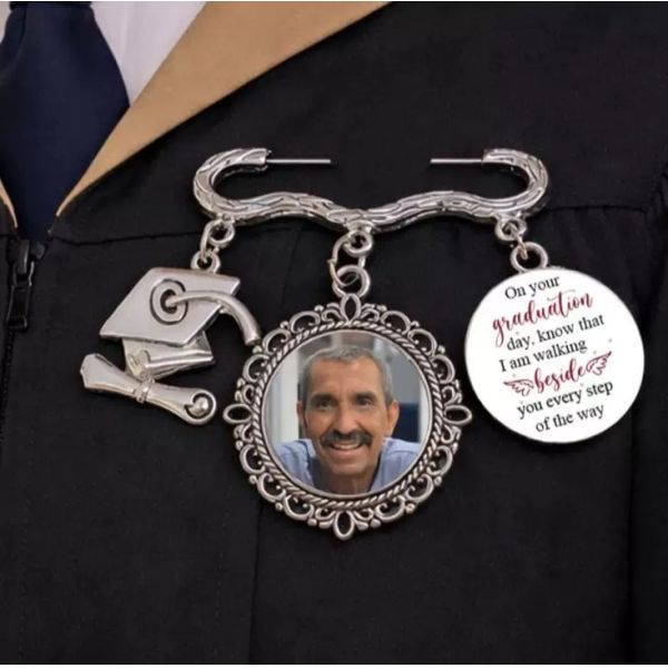 Sublimation Blanks Graduation Photo Charm Memorial Keepsake Brooch Custom Wedding Bouquet Photo Charm