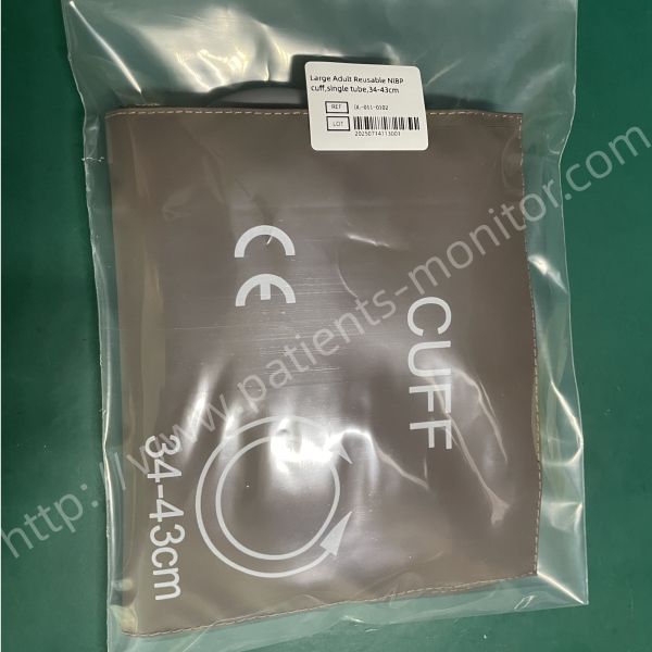 Cuchillo NIBP reutilizable 34-43cm Cuchillo de presión arterial adulto grande con tubo único para uso en el hospital o en el hogar