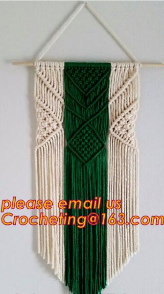 Macrame Wall Art Hanging Tapestry Wedding Decoration with Lace Fabrics, MACRAME CUSHION COVER, MACRAME HAND BAND