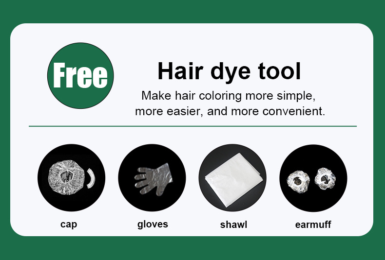 Shampoo colorant capillaire végétal noir rapide 500ml avec peigne/gants