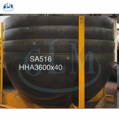 Acero carbono Hemi Tank End SA516 HHA 3600mm Diâmetro 40 mm