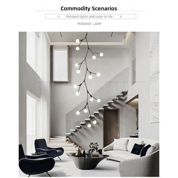 Staircase Hanging Lamps Attic Staircase Lighting Glass Pendant Light (WH-NC-150)