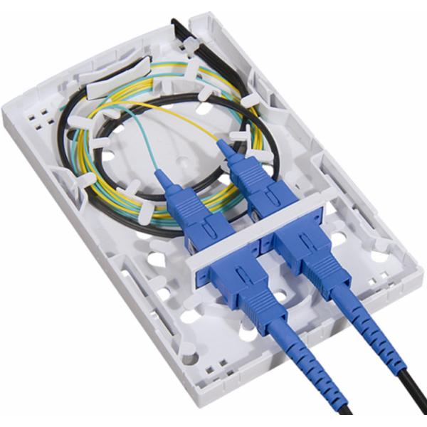 FTTH 2 creuse les adaptateurs de fibre optique de Sc de l'ABS 2pcs de PC de boîte d'arrêt d'intérieur ou extérieurs