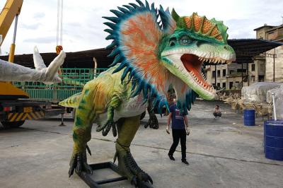 Dinossauro Animatronic realístico do Dilophosaurus de Jurassic Park para a exposição