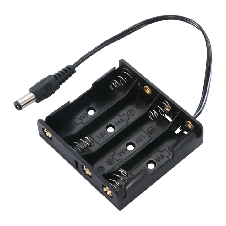 4 AA battery pack with DC power plug