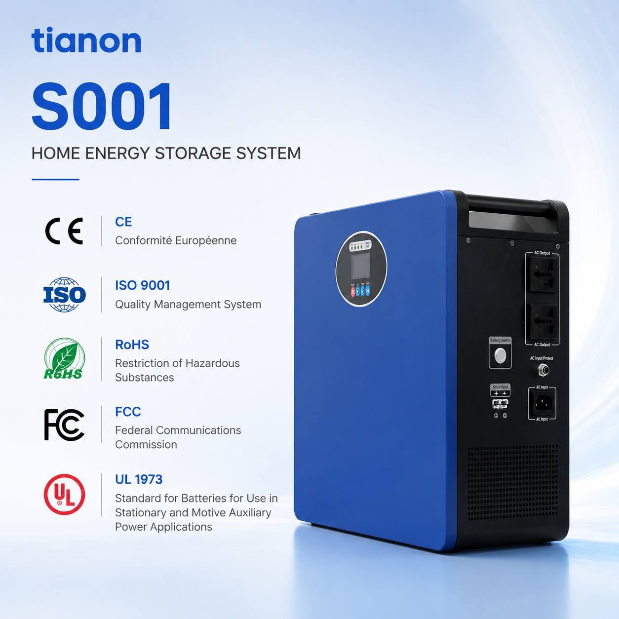 Solar Energy Storage System 600W Pure Sine Wave Hybrid Inverter 12.8V 50AH MPPT Home Backup Power