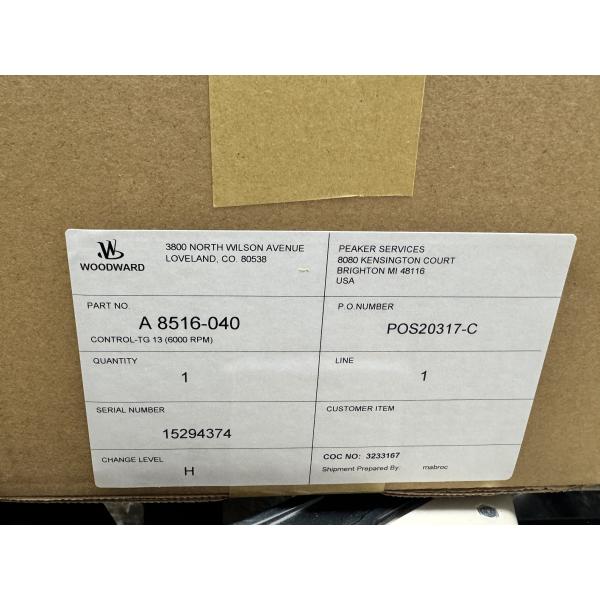 Woodward A8516-040 Governor 6000rpm Valve Actuator PLC Modules