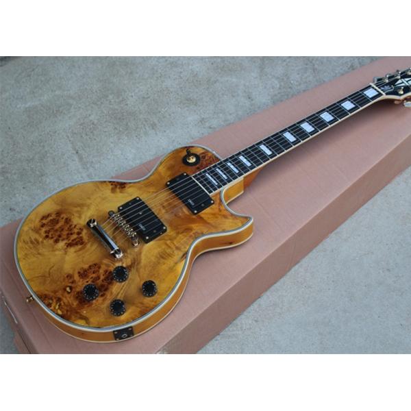 Custmosized Yellow Brown Electric Guitar with EMG Pickups Musical Instruments Sales