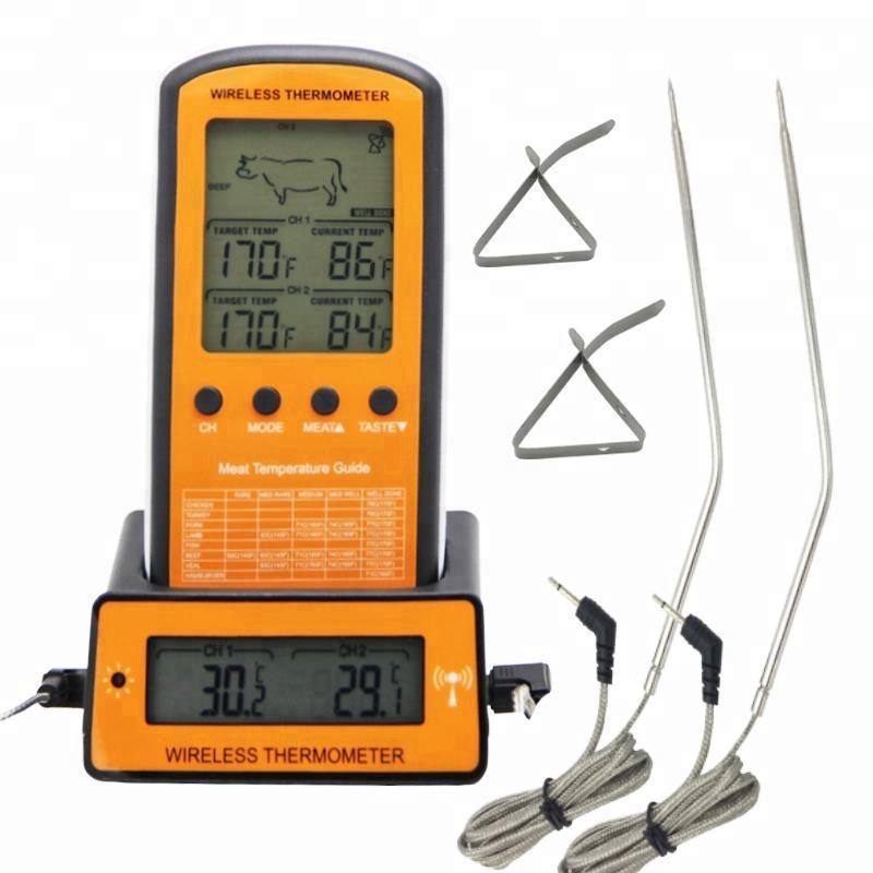 DTH-106 Wireless Remote BBQ Thermometer Dual Probe Digital Cooking Meat Food Oven Thermometer