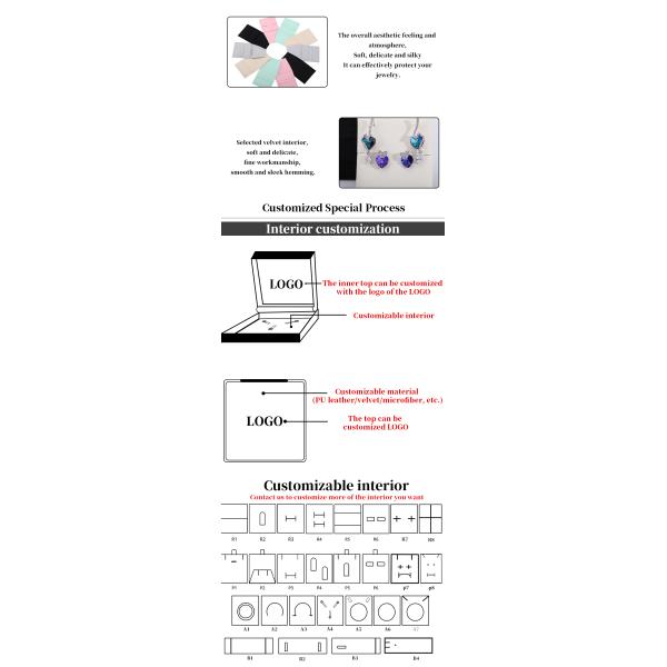 Bolso de almacenamiento de joyas de microfibra con separador extraíble para pendientes
