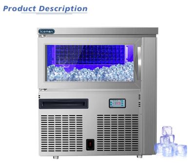 ICM-120P Wholesale Commercial Automatic 65kg Ice Making Machine High End Blue Light Ice Maker Factory Low Price for Hotel / Cafe