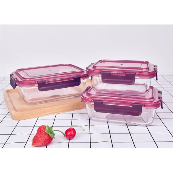 Clear Color Glass Storage Microwavable Lunch Box Wide Mouth With Sealed Aluminum Screw Cap