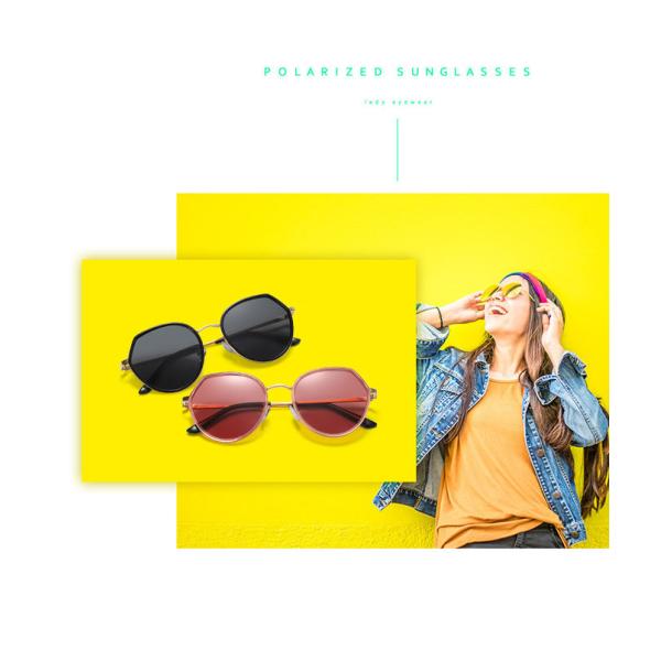 Polarized Women BSCI 142MM Resin Lens Sunglasses Luxury PC With Metal