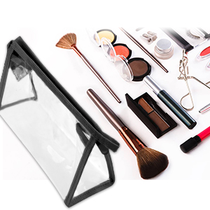 Small Clear PVC Waterproof Bag with Zipper Closure, Mini Portable Transparent Plastic Organizer Pouch for Cosmetic, Make