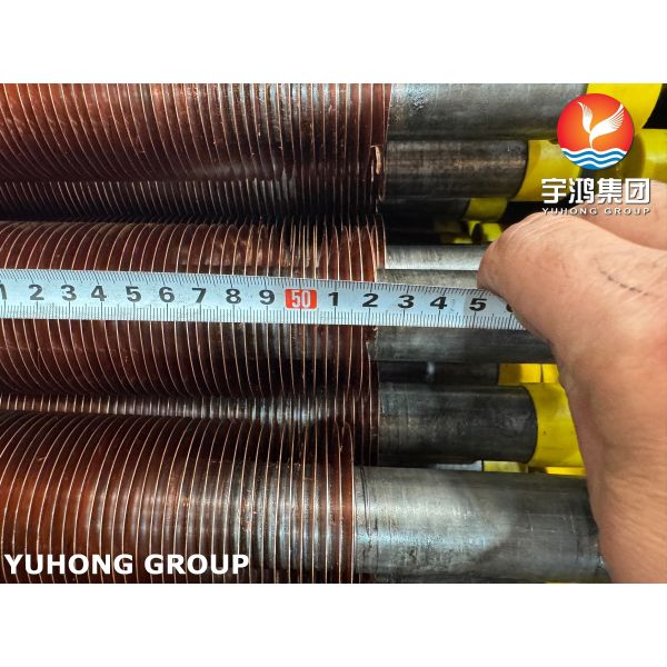 ASTM A106 Gr.B Embedded Finned Tube with Cu-T2 Fins For Heater Convection Section