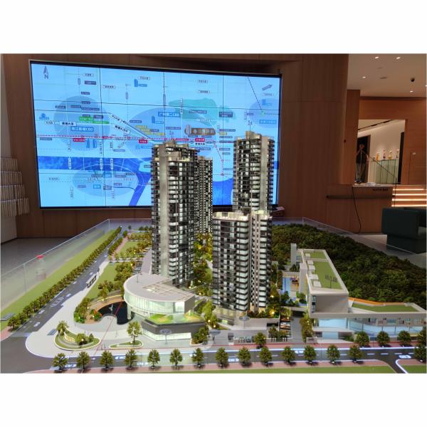 Multi Story Architectural Scale Model 1:100 Urban Architecture Model Green Landscaping