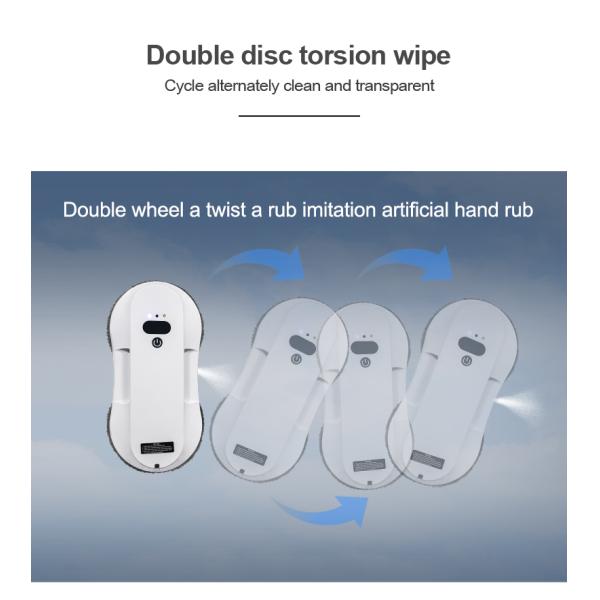 Robot de nettoyage de façade à pulvérisation d'eau ultra-mince de 62 mm, nettoyeur de vitres électrique pour le bain et le nettoyage extérieur