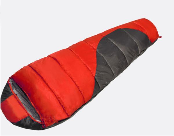 Outdoor Dual Color Coated Polyester 210T 215*75CM 90% Duck Down Filling Mountain Sleeping Bags Warm Windproof Relax Zip Pouch