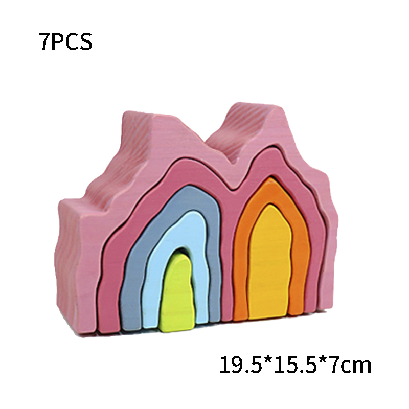 DIY собрало игрушки блоков 11.5cm деревянные блок Montessori установил штабелированный баланс