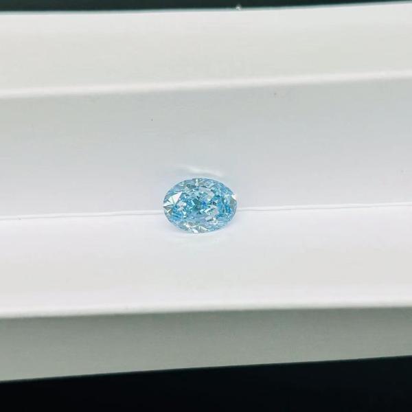 ZKZ Diamantes 1 quilate Tamanho Oval Laboratório solto Crescido Diamantes azuis VVS2