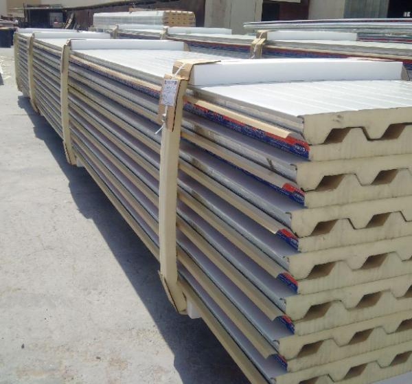 2 Layers Colored Pu Sandwich Panel , Floor / Wall / Ceiling Sandwich Panel