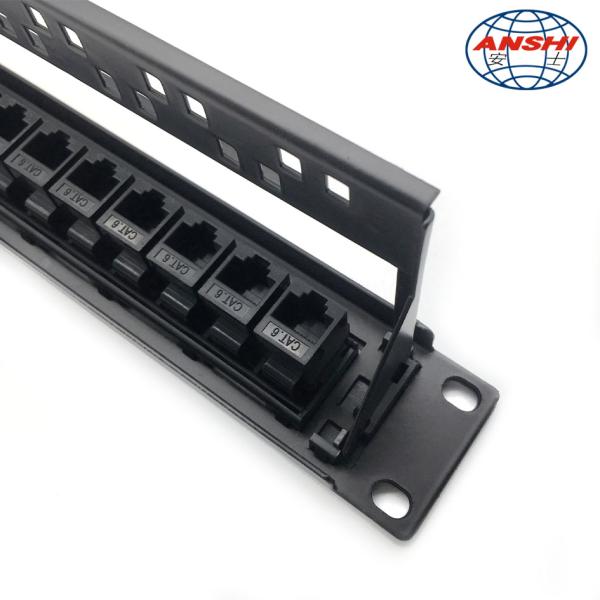 Black Rack Mount Patch Panel 19inch