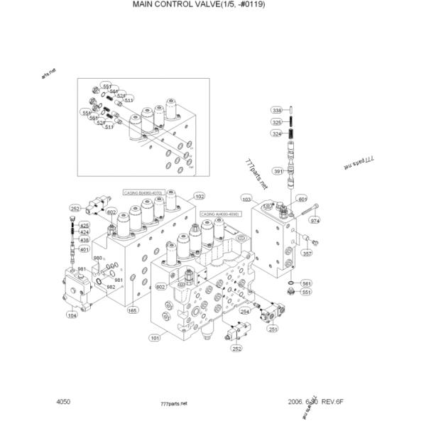 Excavator R305-7 31N8-10110 XJBN-00242 Control Valve Assy For Hyundai Parts