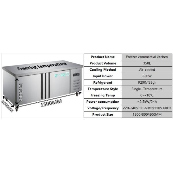 Isolation thermique sous-sol commercial réfrigérateur congélateur 350L haute vitesse